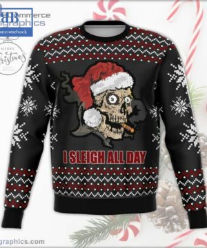 Skull I Sleigh All Day Ugly Christmas Sweater