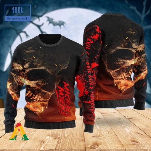 Skull Michael Myers Ugly Christmas Sweater