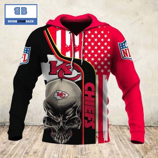 Skull NFL Kansas City Chiefs 3D Hoodie