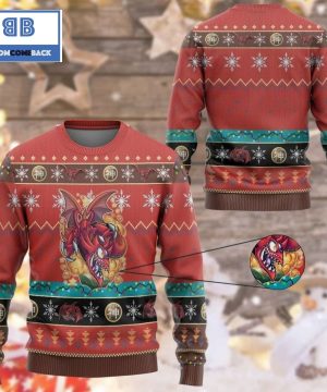 Slifer The Toon Dragon By Kraus Yu Gi Oh Anime Custom Imitation Knitted Christmas 3d Sweater