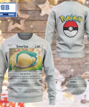 Snorlax Imitation Knitted Pokemon Anime Christmas 3D Sweatshirt