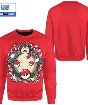 snorlax with pokeball pokemon anime christmas 3d sweatshirt 3 ehEW6