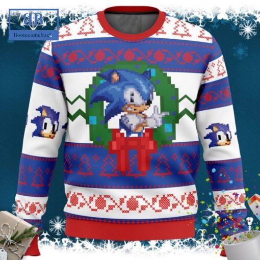 Sonic The Hedgehog 8 Bit Ugly Christmas Sweater