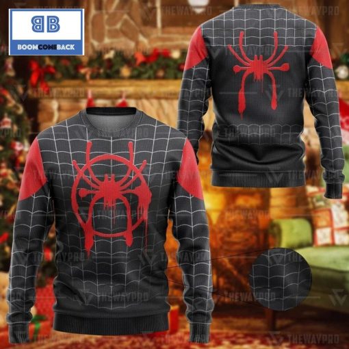 Spider Man Into The Spider Verse Miles Suit Custom Imitation Knitted Christmas 3d Sweater