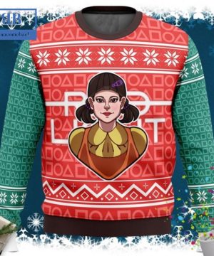 Squid Game Doll Red Light Ugly Christmas Sweater