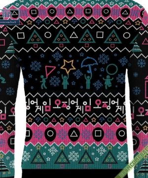 squid game merry squidmas ugly christmas sweater 7 0KCU3