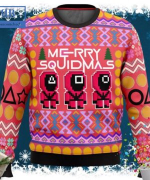 Squid Game Red Suit Guard Merry Squidmas Ugly Christmas Sweater