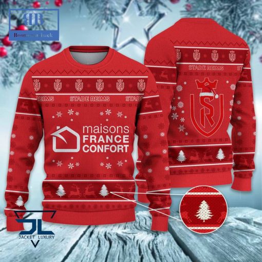 Stade de Reims Santa Hat Ugly Christmas Sweater