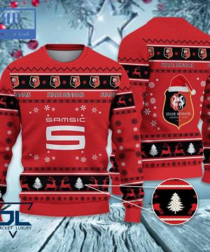 Stade Rennais FC Santa Hat Ugly Christmas Sweater