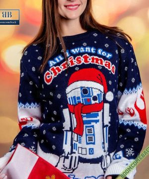 Star Wars All I Want For Christmas Is R2 Ugly Xmas Sweater