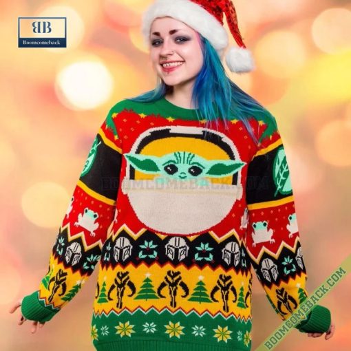 Star Wars Baby Yoda Grogu Ugly Christmas Sweater Gift For Adult And Kid