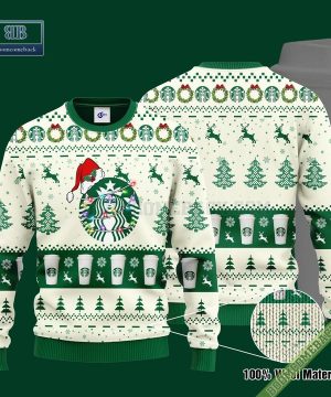 Starbucks Santa Hat Christmas Ugly Christmas Sweater Hoodie Zip Hoodie Bomber Jacket