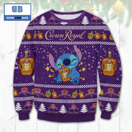 Stitch Crown Royal Whiskey Christmas Ugly Sweater