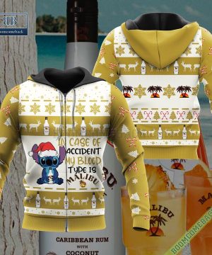 stitch in case of accident my blood type is malibu rum ugly christmas sweater hoodie zip hoodie bomber jacket 3 ppJpg