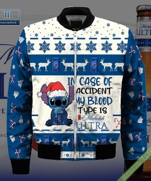 stitch in case of accident my blood type is michelob ultra ugly christmas sweater hoodie zip hoodie bomber jacket 4 C97ju