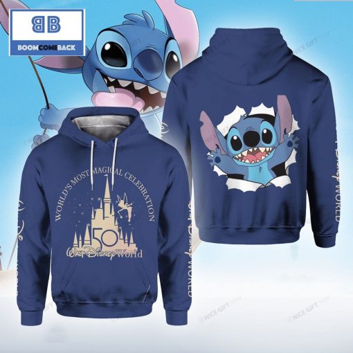 Stitch Walt Disney World 50th Anniversary 3D Hoodie