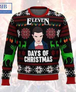 Stranger Things Eleven Days Of Christmas Ugly Christmas Sweater