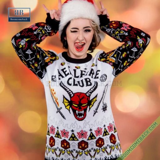 Stranger Things Hellfire Club Ugly Christmas Sweater Gift For Adult And Kid