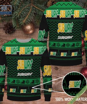 Subway Logo Pattern Ugly Christmas Sweater