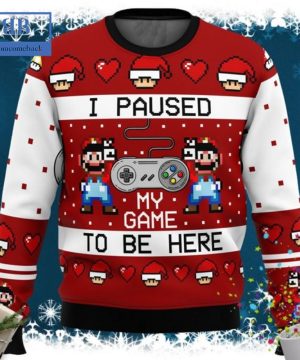 Super Mario SNES I Paused My Game To Be Here Ugly Christmas Sweater