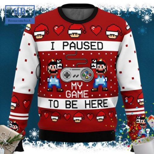 Super Mario SNES I Paused My Game To Be Here Ugly Christmas Sweater