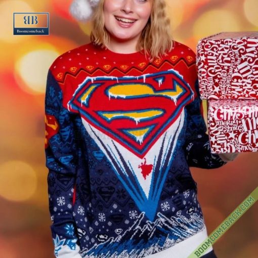 Superman DC Comics 3D Ugly Christmas Sweater Gift For Adult And Kid