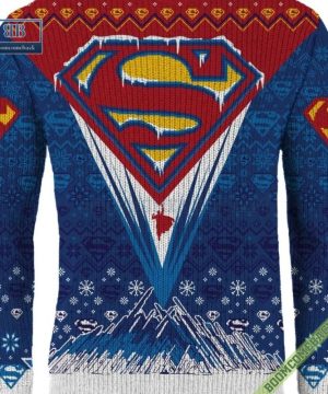 superman dc comics 3d ugly christmas sweater gift for adult and kid 7 l5E84