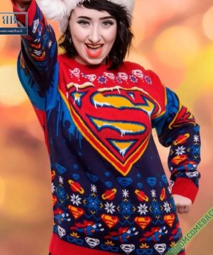 Superman Man of Festivities Ugly Christmas Sweater Gift For Adult And Kid