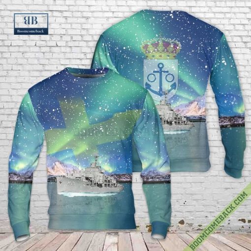 Swedish Navy HMS Alvsnabben M01 Ugly Christmas Sweater