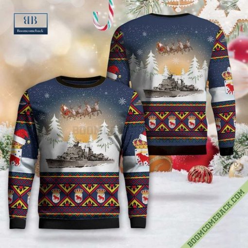 Swedish Navy HSwMS Gästrikland J22 Ugly Christmas Sweater