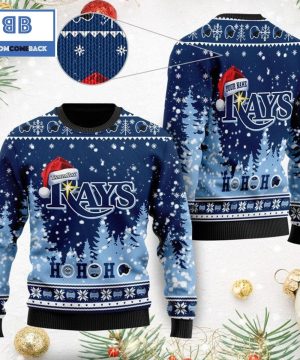 Tampa Bay Rays Santa Claus Hat Ho Ho Ho 3D Custom Name Ugly Christmas Sweater