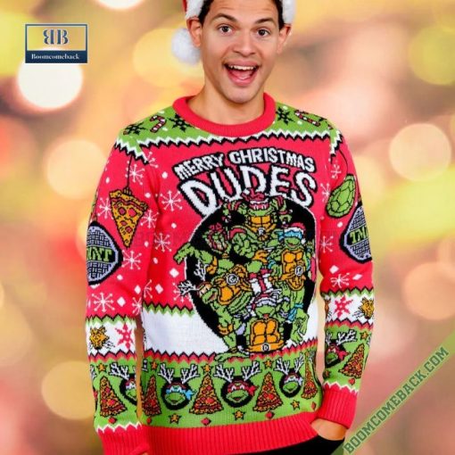 Teenage Mutant Ninja Turtles Merry Christmas Dudes Ugly Sweater Jumper