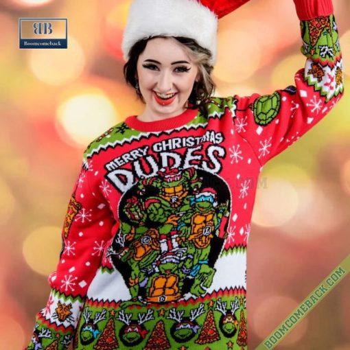 Teenage Mutant Ninja Turtles Merry Christmas Dudes Ugly Sweater Jumper