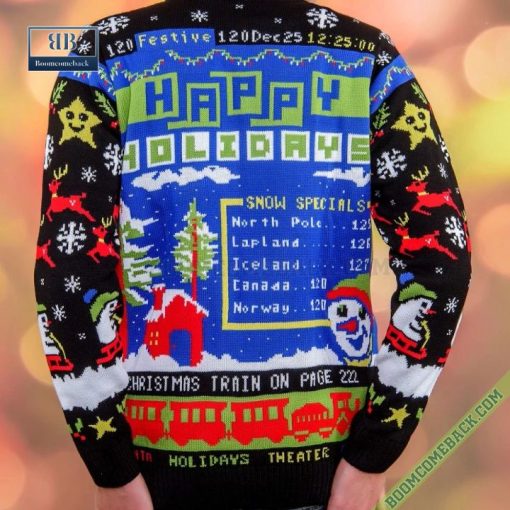 Teletext December 25 Merry Christmas Ugly Sweater