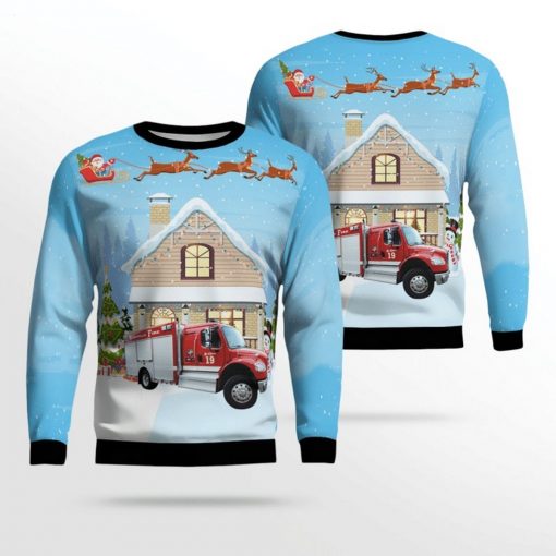 Tennessee Nashville Fire Department Rescue Truck Ugly Christmas Sweater