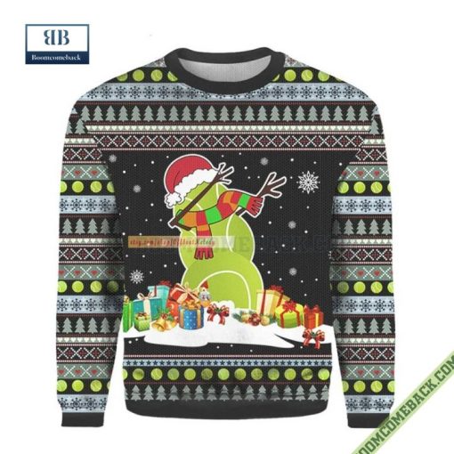 Tennis Snowman Ugly Christmas Sweater