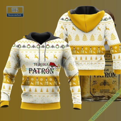 Tequila Patron Santa Hat Christmas Ugly Christmas Sweater Hoodie Zip Hoodie Bomber Jacket