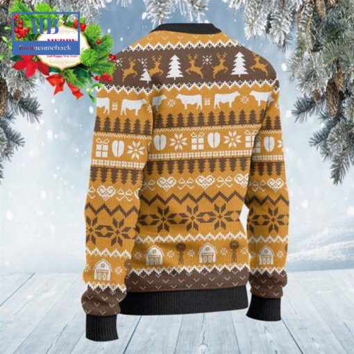 Texas Longhorn Cattle Christmas On The Farm Ugly Christmas Sweater