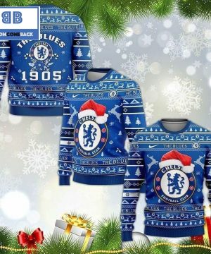 The Blues Chelsea Football Club Ugly Christmas 3D Sweater