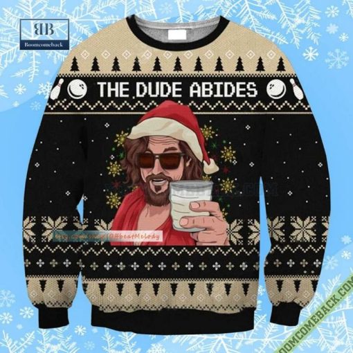 The Dude Abide For Goodness Sake Ugly Christmas Sweater