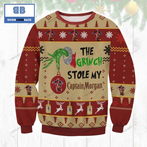 The Grinch Stole My Captain Morgan Christmas 3D Sweater