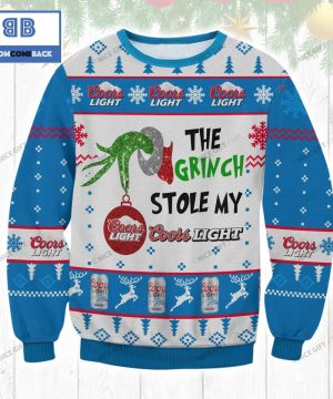 The Grinch Stole My Coors Light Christmas 3D Sweater