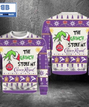 The Grinch Stole My Crown Royal Christmas 3D Sweater