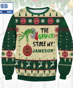 The Grinch Stole My Jameson Irish Whiskey Christmas 3D Sweater