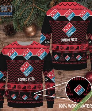 Domino Pizza Pattern Ugly Christmas Sweater