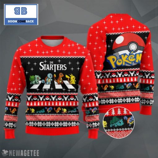 The Starters On Abbey Road Pokemon Ugly Christmas Sweater