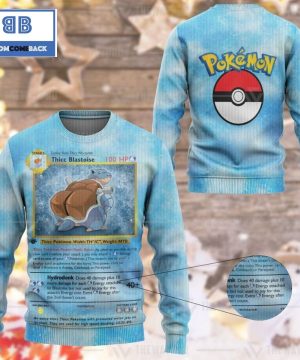 Thicc Blastoise Pokemon Anime Custom Imitation Knitted Christmas 3d Sweater