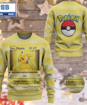 Thicc Pikachu Pokemon Anime Custom Imitation Knitted Ugly Christmas Sweater