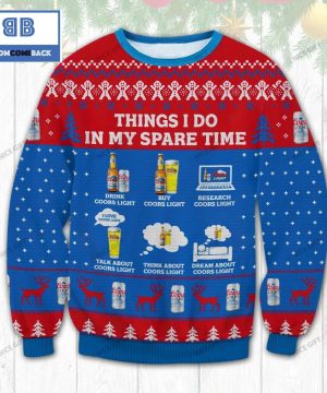 Things I Do In My Spare Time Coors Light Beer Christmas Ugly Sweater