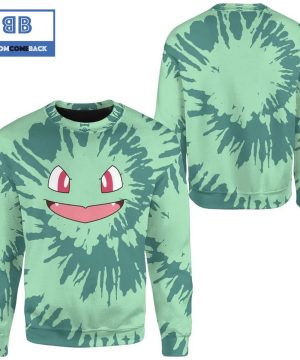 Tie Dye Bulbasaur Face Pokemon Anime Christmas 3d Sweatshirt